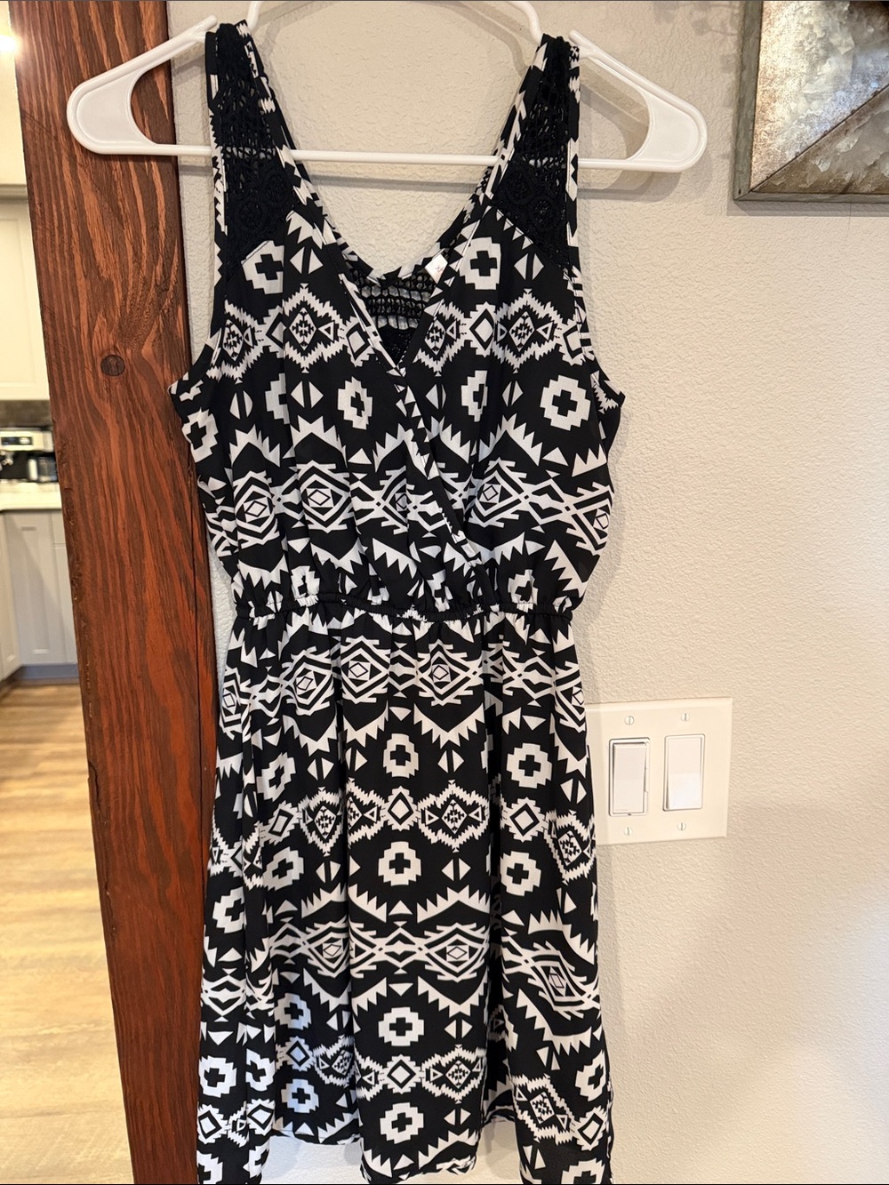 Black & White Aztec Sleeveless Dress